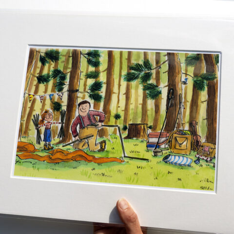 Camping with Dad Signed Print