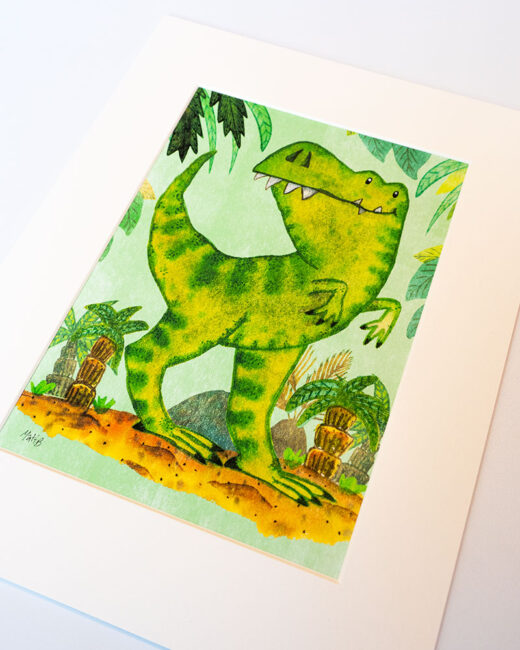 t-rex dinosaur children's art print by Matt Buckingham