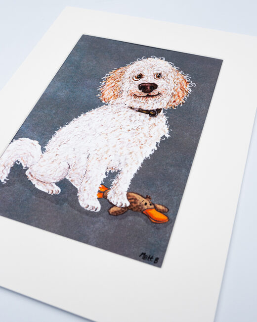 Bespoke digital pet dog portrait by illustrator Matt Buckingham